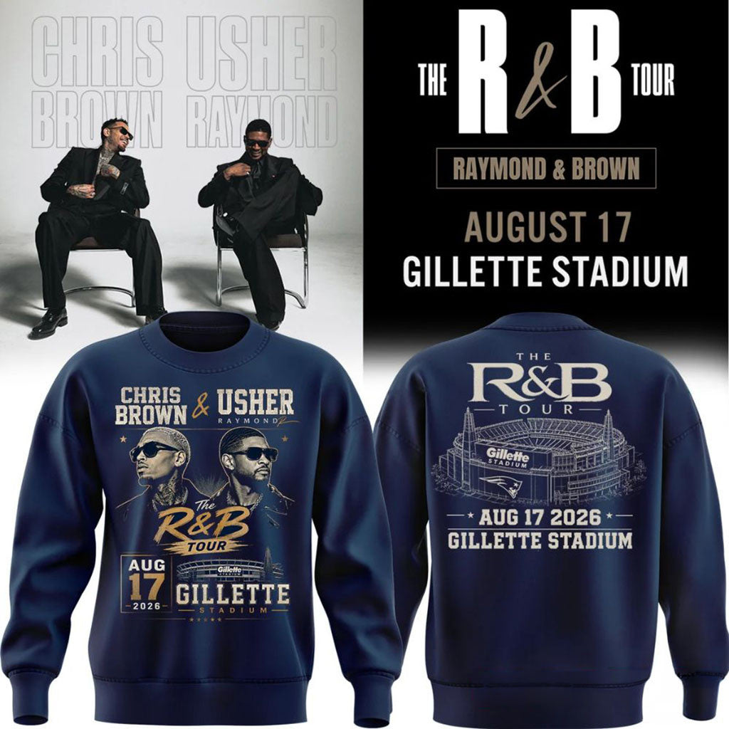 Chris Brown Usher The R&B Tour Gillette Stadium Sweatshirt R&B Tour Merch Music Lover Gifts - Merchluma