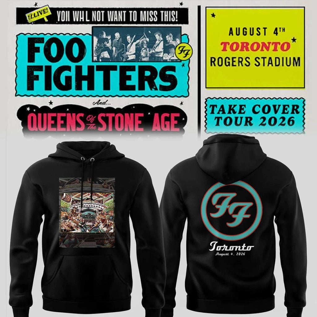 Foo Fighters Merch FF Take Cover Tour 2026 In Toronto ON Hoodie Present For Band Lovers - Merchluma