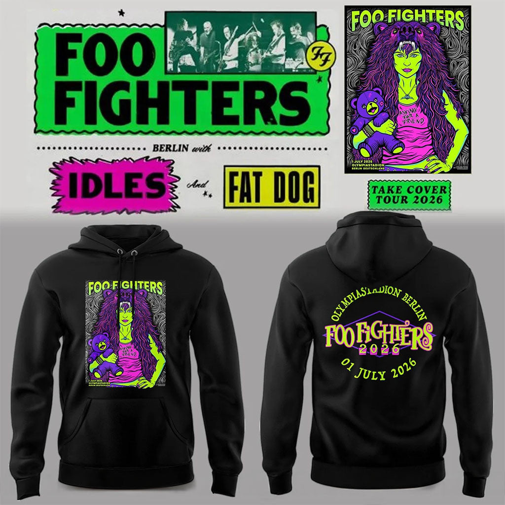 Foo Fighters Take Cover Tour Merch 2026 FF Olympiastadion Berlin Hoodie Music Concert Apparel - Merchluma