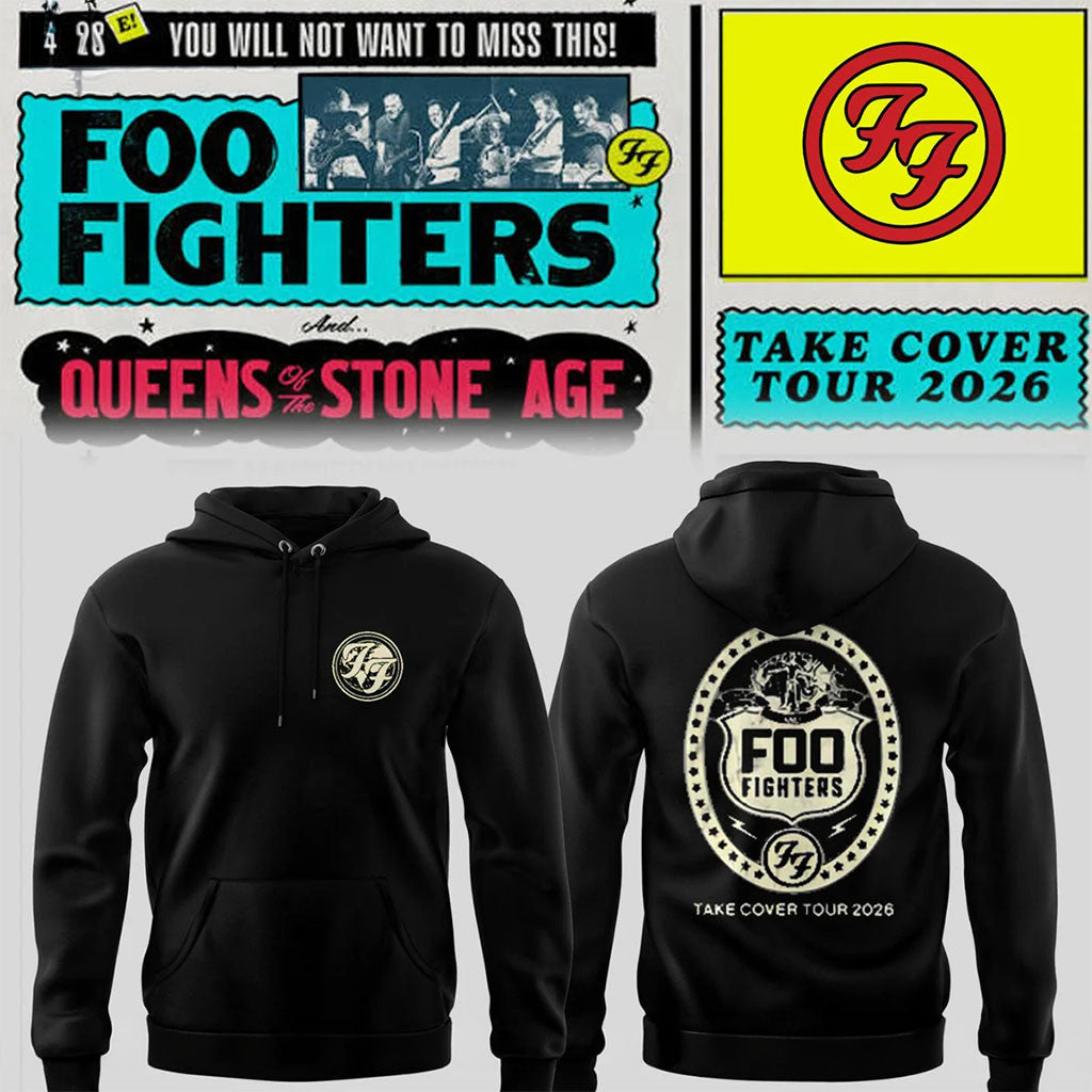 Foo Fighters Merch 2026 FF Take Cover Tour Hoodie Gifts For Rock Music Lovers - Merchluma