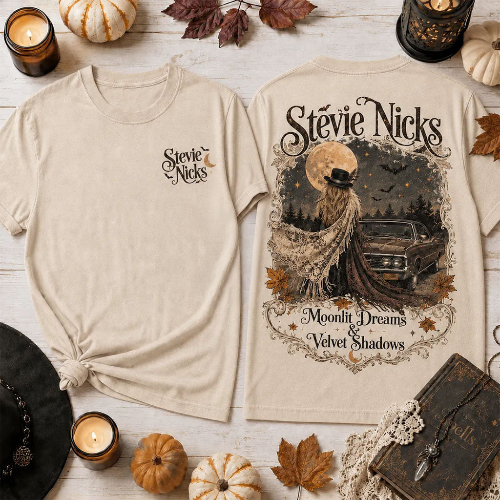 Stevie Nicks Moonlit Dreams And Velvet Shadows T-Shirt Stevie Nicks Merch Gift For Music Lover - Merchluma