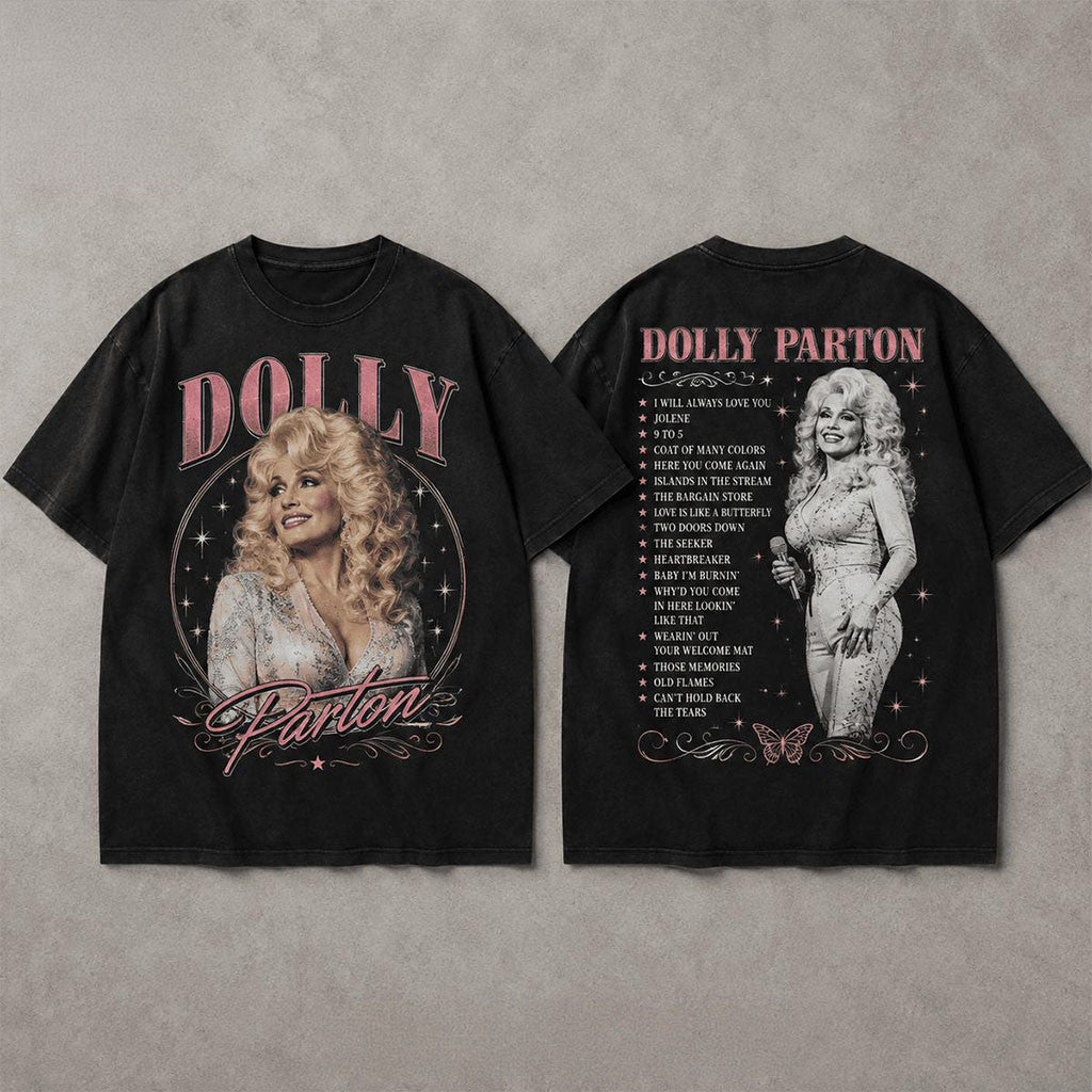 Dolly Parton 2026 Pink Song List The Memories Live On T-Shirt RIP Dolly Parton Merch Fan Gifts - Merchluma