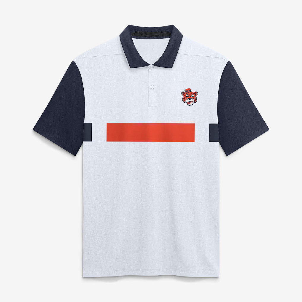 Auburn Tigers Merch 2026 Auburn Tigers Men's Legacy Vapor Logo Polo Shirt White Brothers Gifts - Merchluma