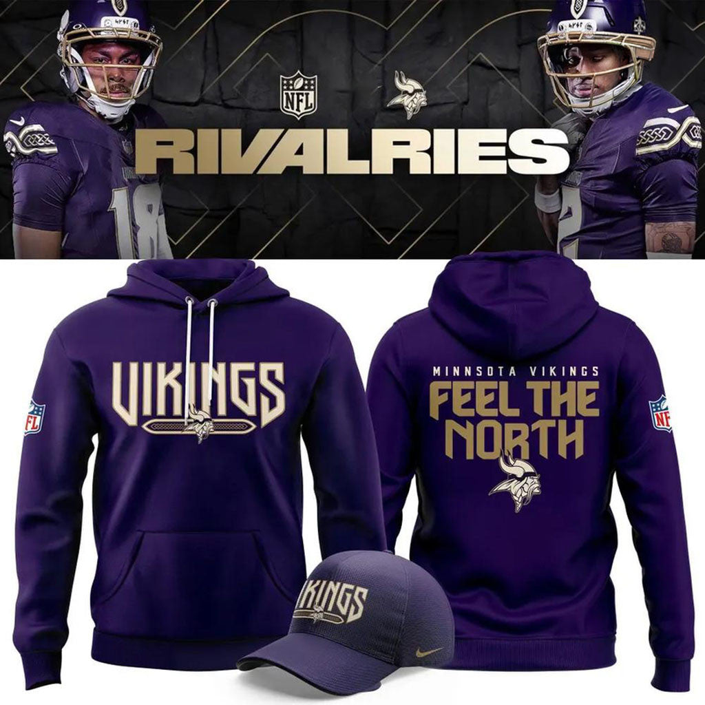 Minnesota Vikings Rivalries Hoodie 2026 Feel The North Hoodie MN Vikings Merch Gift For Fans - Merchluma