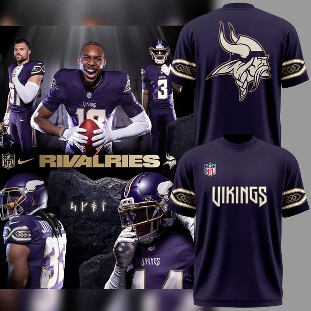 MN Vikings Merch 2026 Rivalries Uniforms Minnesota Vikings T-Shirt Best Gifts For Football Fans - Merchluma