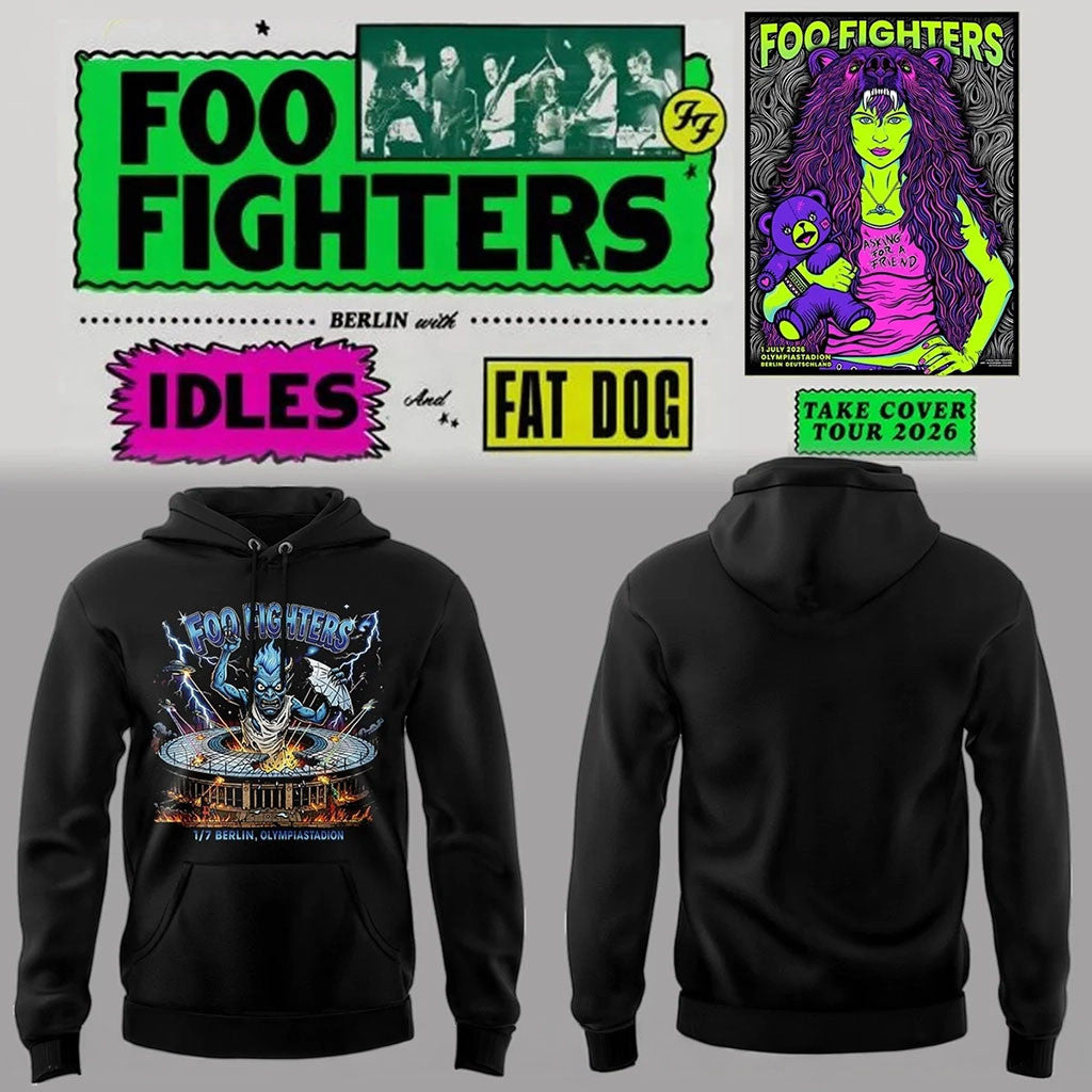 Foo Fighters Take Cover Tour Merch 2026 FF At Olympiastadion Berlin Hoodie Gift for Music Fans - Merchluma