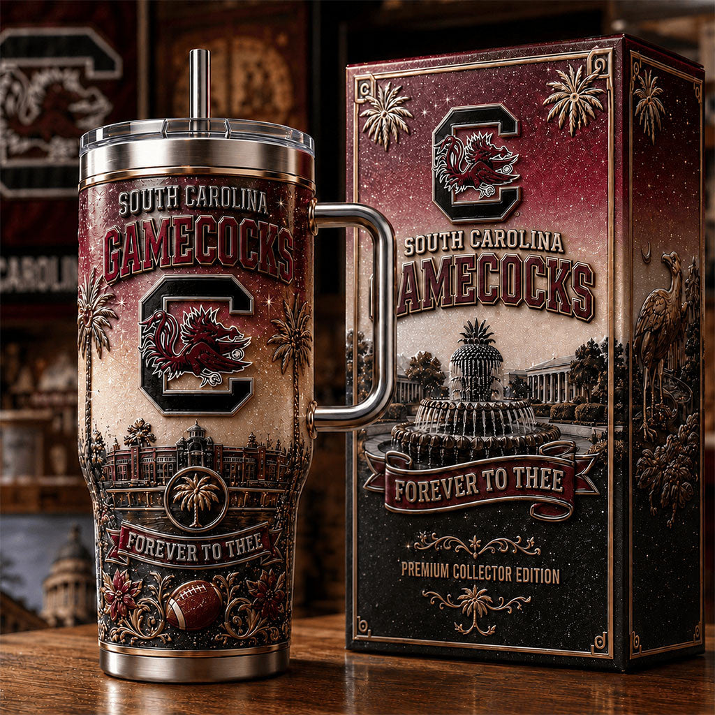 South Carolina Gamecocks Forever To Thee Tumbler SC Gamecocks Merch Football Related Gifts - Merchluma