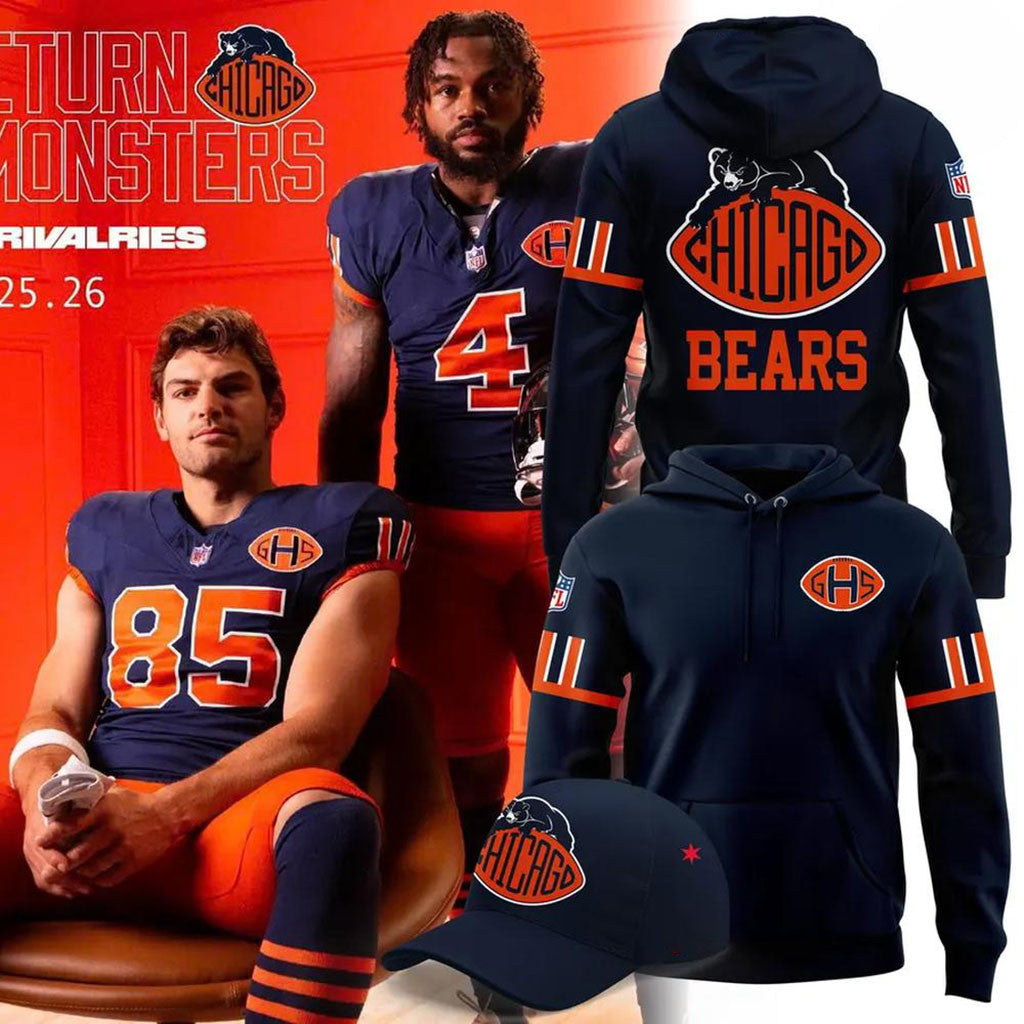 Chicago Bears Return Of The Monsters Rivalries 2026 Hoodie Chicago Bears Merch Football Gifts - Merchluma