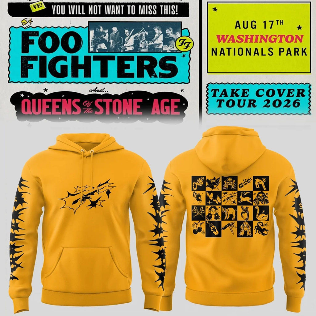 Foo Fighters Take Cover Tour Hoodie 2026 Foo Fighters Merch Gift Ideas For Band Lovers - Merchluma