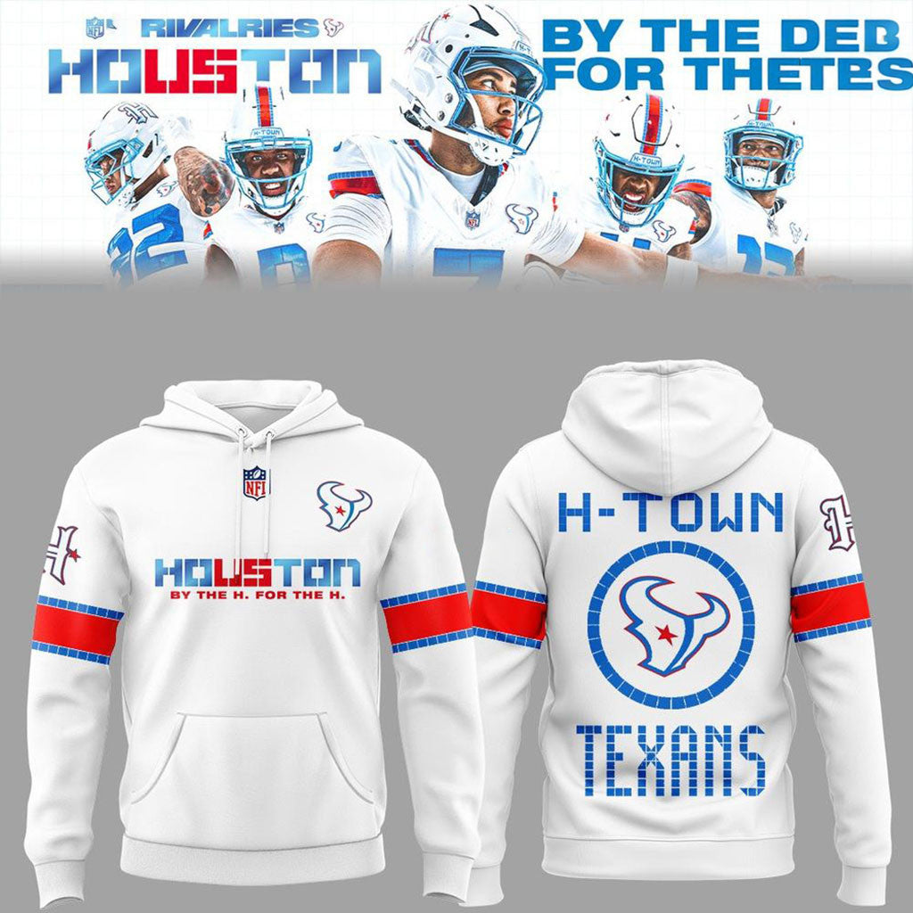 Houston Texans By The H For The H Rivalries Graphic Hoodie Texans Merch Gifts For Football Fan - Merchluma