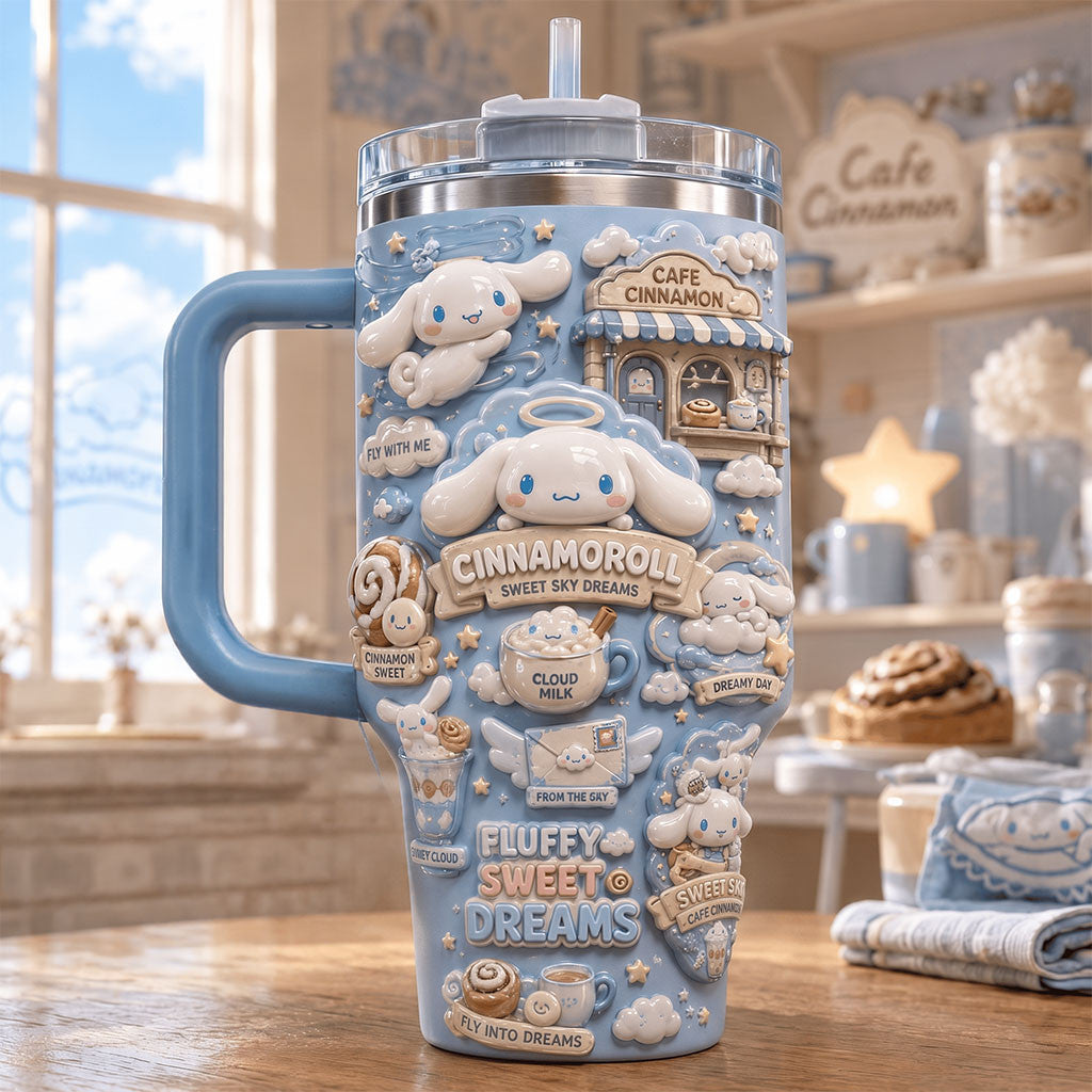 Cinnamoroll Sweet Sky Dreams Tumbler Fluffy Sweet Dreams Travel Cup Cute Gift For Her - Merchluma