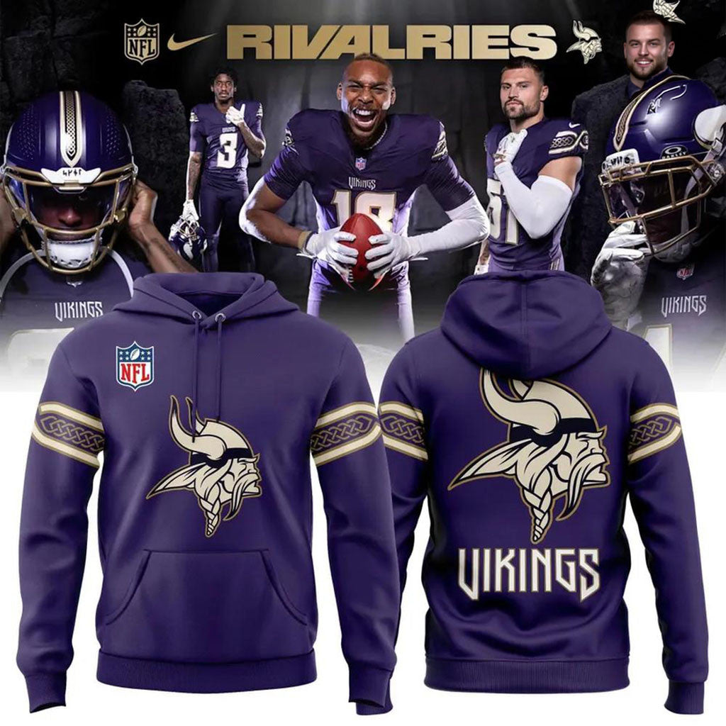 Minnesota Vikings Rivalries Hoodie 2026 Norse Pattern Hoodie Vikings Merch Football Fan Gifts - Merchluma