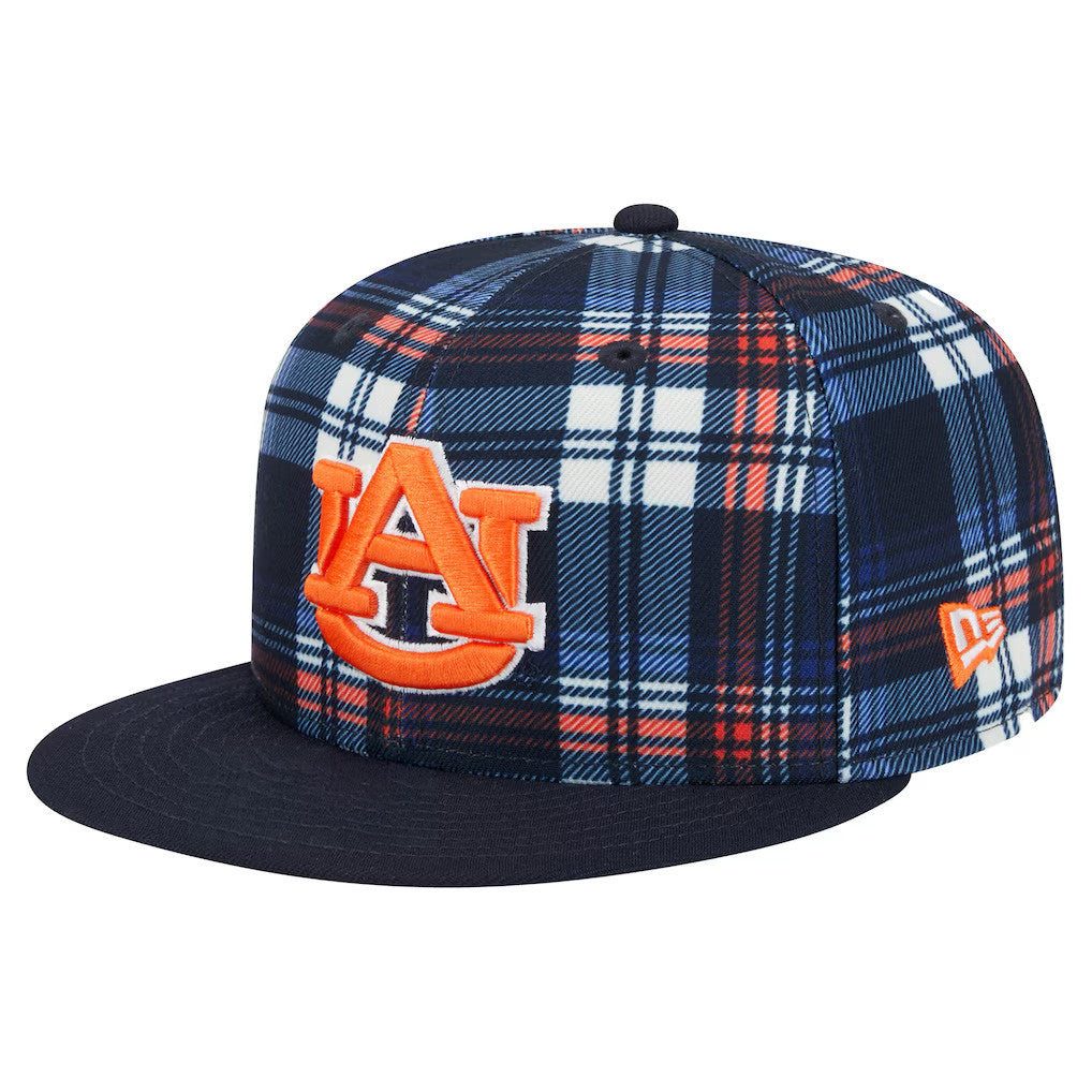 Auburn Tigers Merch 2026 Auburn Tigers New Era Plaid Snapback Hat Embroidered Gift For Fans - Merchluma