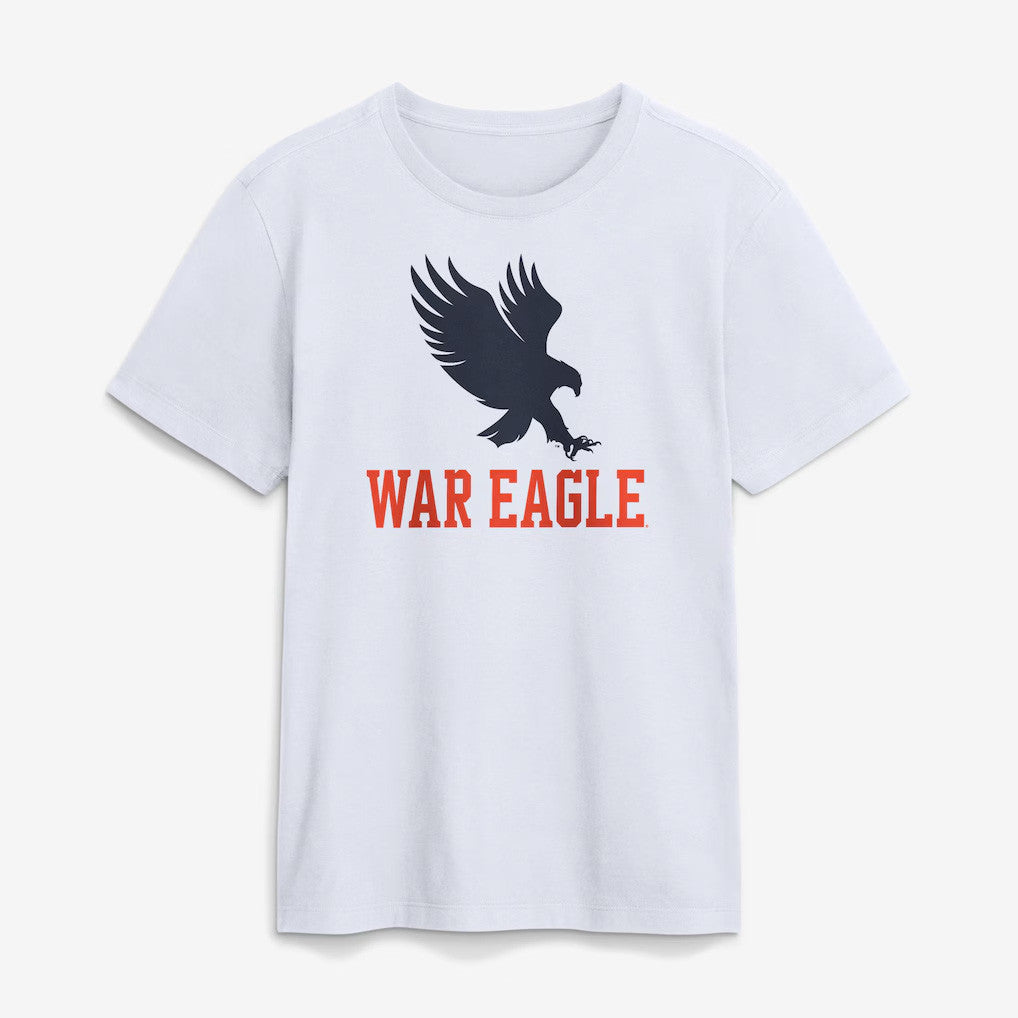 Auburn Tigers Merch 2026 Auburn Tigers Primetime Logo Mantra T-Shirt White War Eagle Shirt - Merchluma