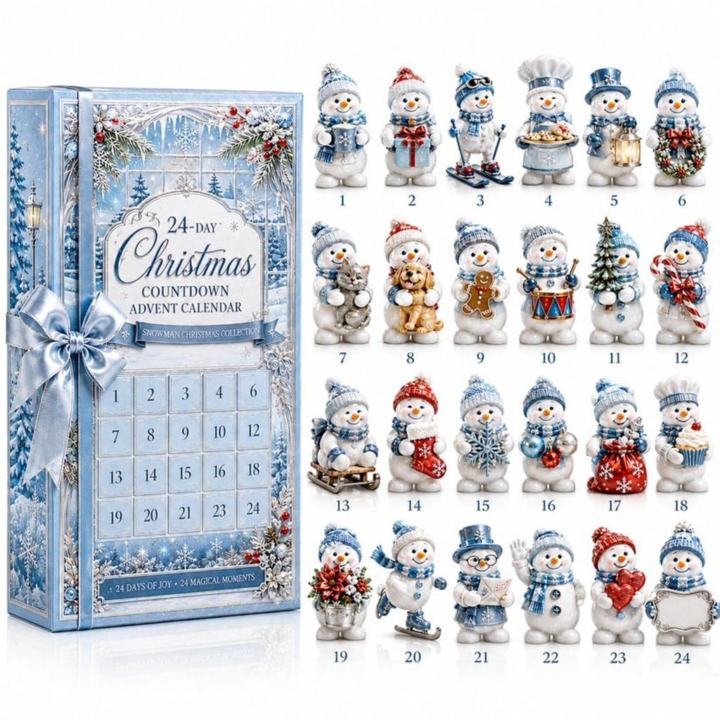 Snowman Christmas Advent Calendar Cute Countdown Box Xmas Gift For Daughters - Merchluma