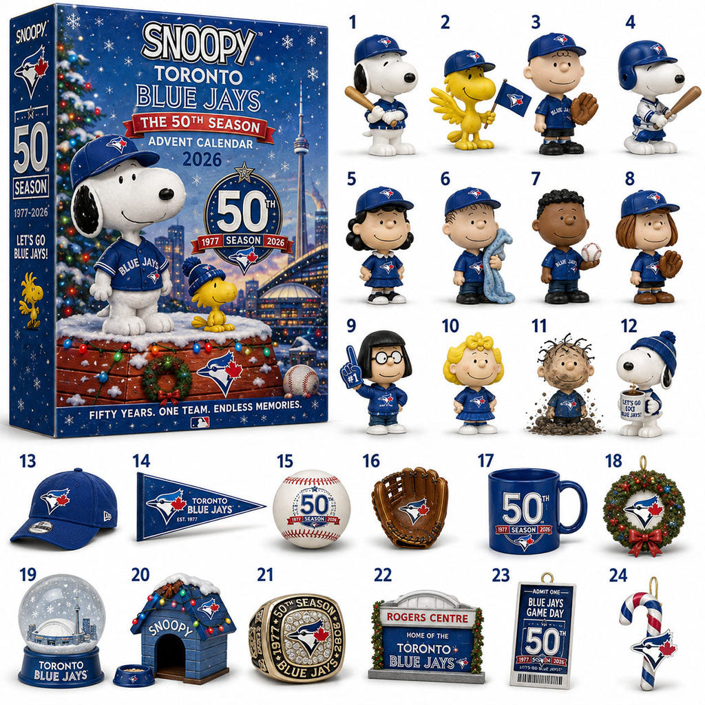 Toronto Blue Jays The 50th Season Advent Calendar 2026 Blue Jays Merch Best Christmas Gifts - Merchluma
