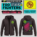 Foo Fighters Take Cover Tour Merch 2026 Neon Skeleton Zip Hoodie Presents For Rock Lovers - Merchluma