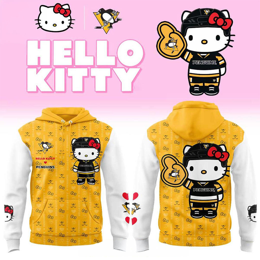Pittsburgh Penguins Hello Kitty 2026 Love Of Ice Night Hoodie Penguins Merch Hockey Fan Gifts - Merchluma
