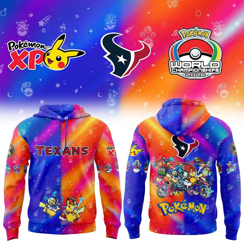 Houston Texans X Pokemon World Championships 2026 Hoodie Houston Texans Merch Pokemon Fan Gift - Merchluma