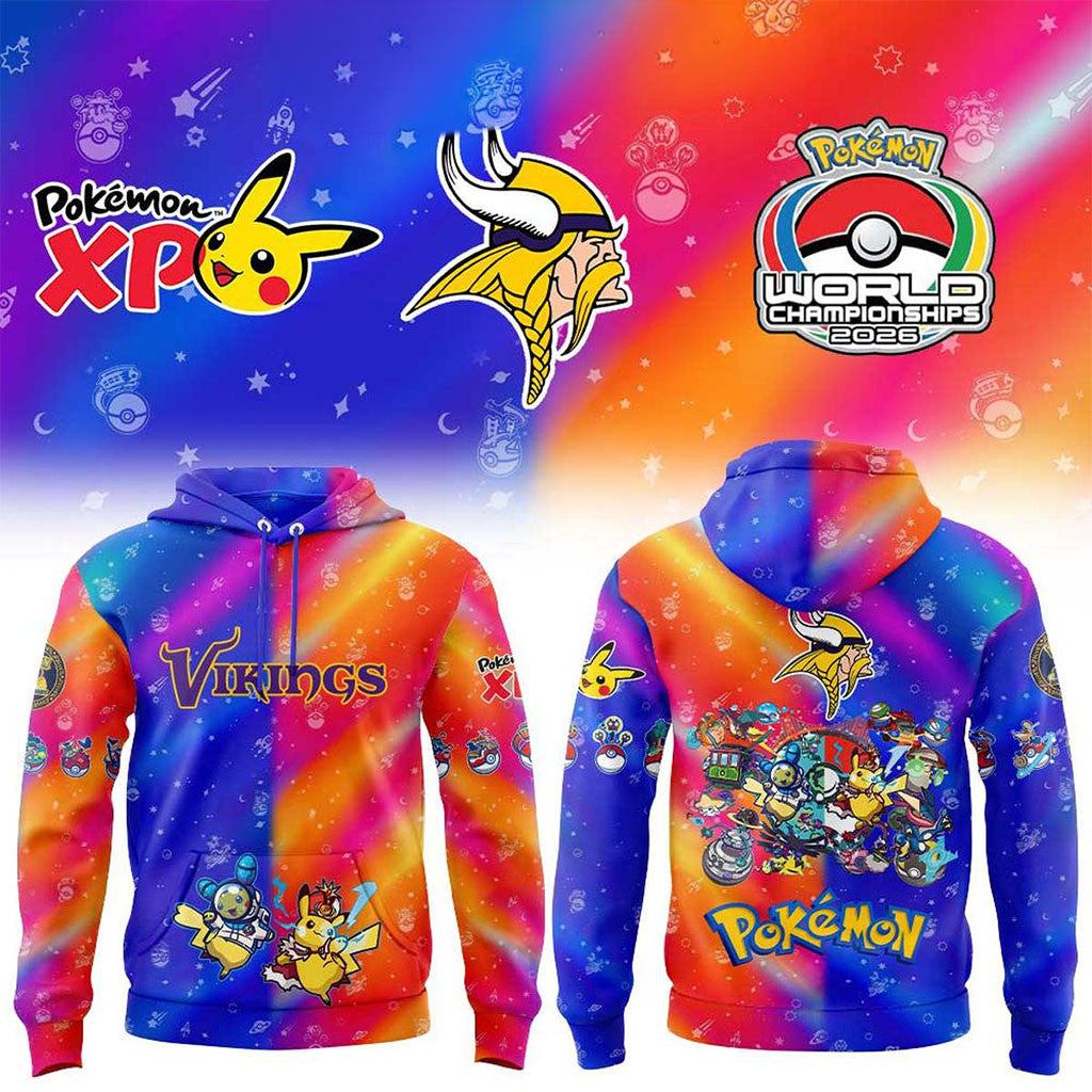 Minnesota Vikings X Pokemon World Championships 2026 Hoodie MN Vikings Merch Gift For Fans - Merchluma