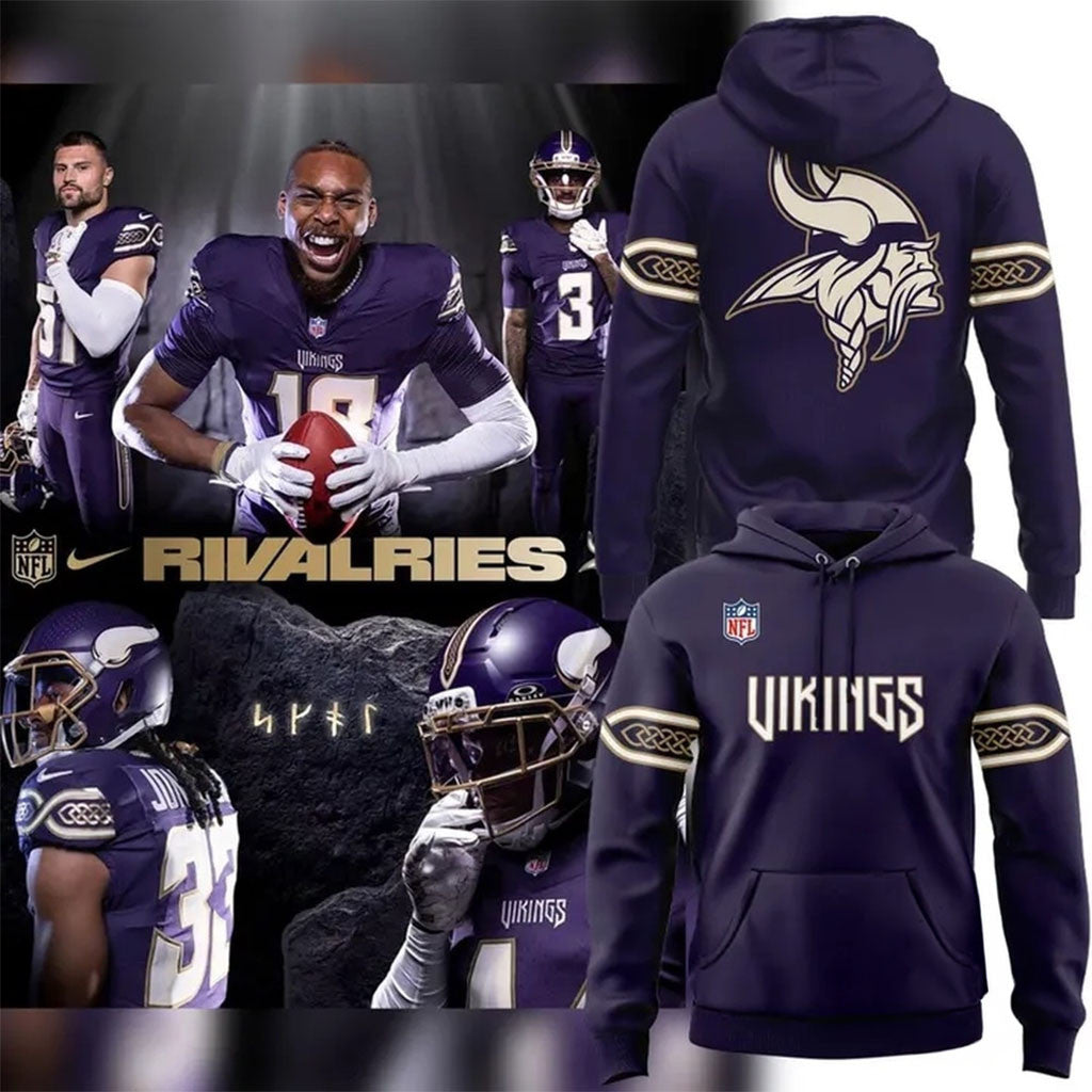 MN Vikings Merch 2026 Rivalries Uniforms Minnesota Vikings Hoodie Gift For Football Lovers - Merchluma