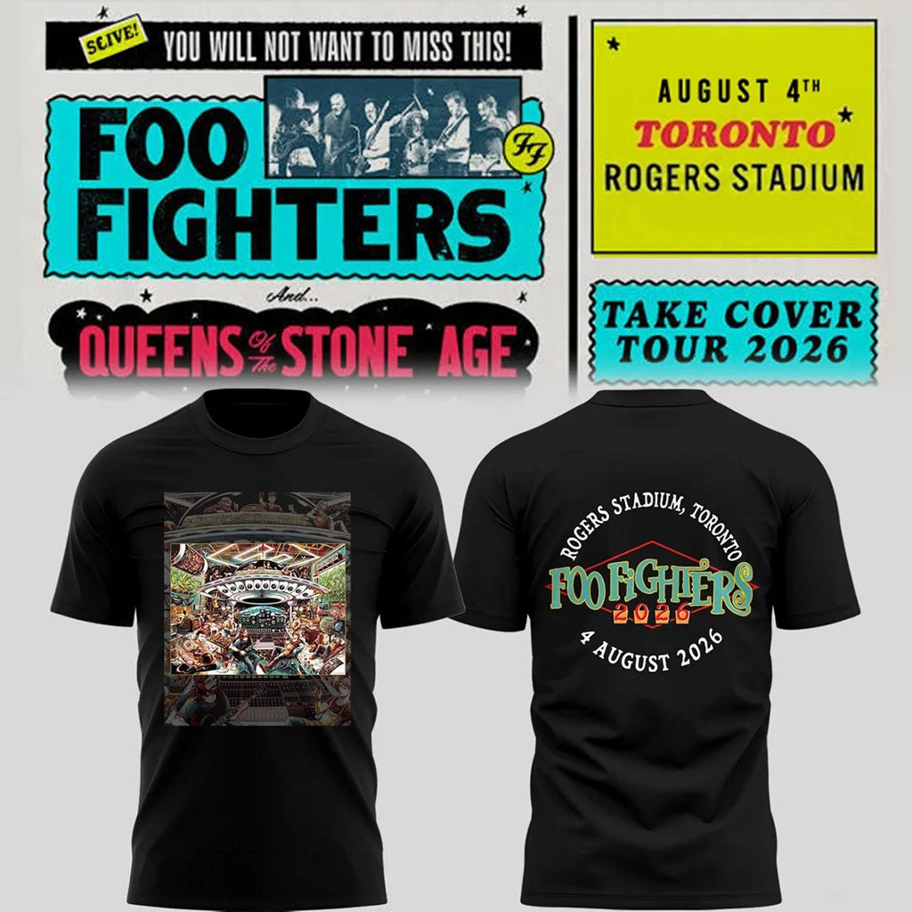 Foo Fighters Merch 2026 FF Take Cover Tour Toronto ON T-Shirt Gift For Rock Band Fans - Merchluma