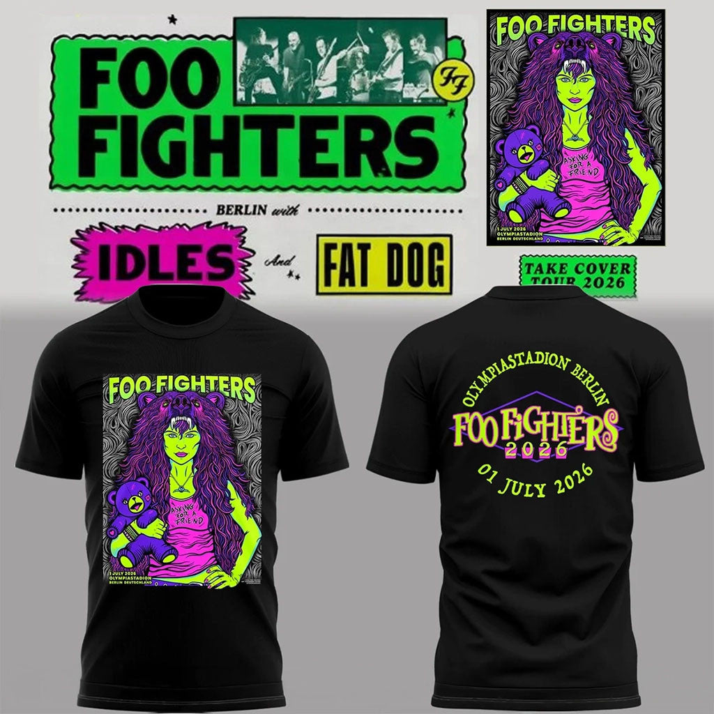 Foo Fighters Merch 2026 FF Take Cover Tour T-Shirt Olympiastadion Berlin Shirt Music Fan Gifts - Merchluma