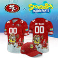 Custom San Francisco 49ers X SpongeBob Squarepants 2026 Night Jersey SF 49ers Merch Fan Gifts - Merchluma