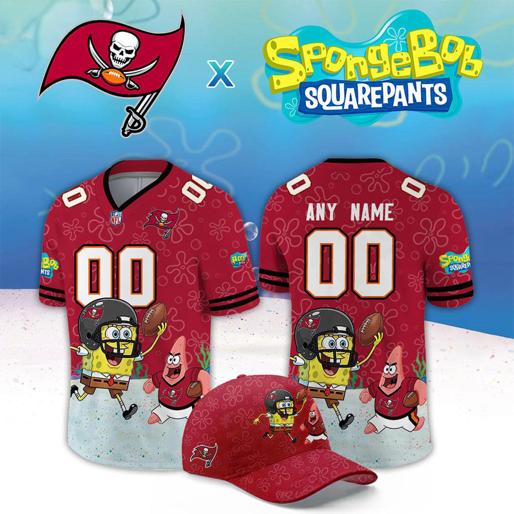 Custom Tampa Bay Buccaneers X SpongeBob Squarepants 2026 Night Jersey Buccaneers Merch - Merchluma