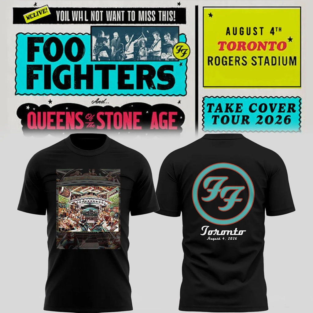 Foo Fighters Merch FF Take Cover Tour 2026 In Toronto ON T-Shirt Music Concert Clothing For Fan - Merchluma
