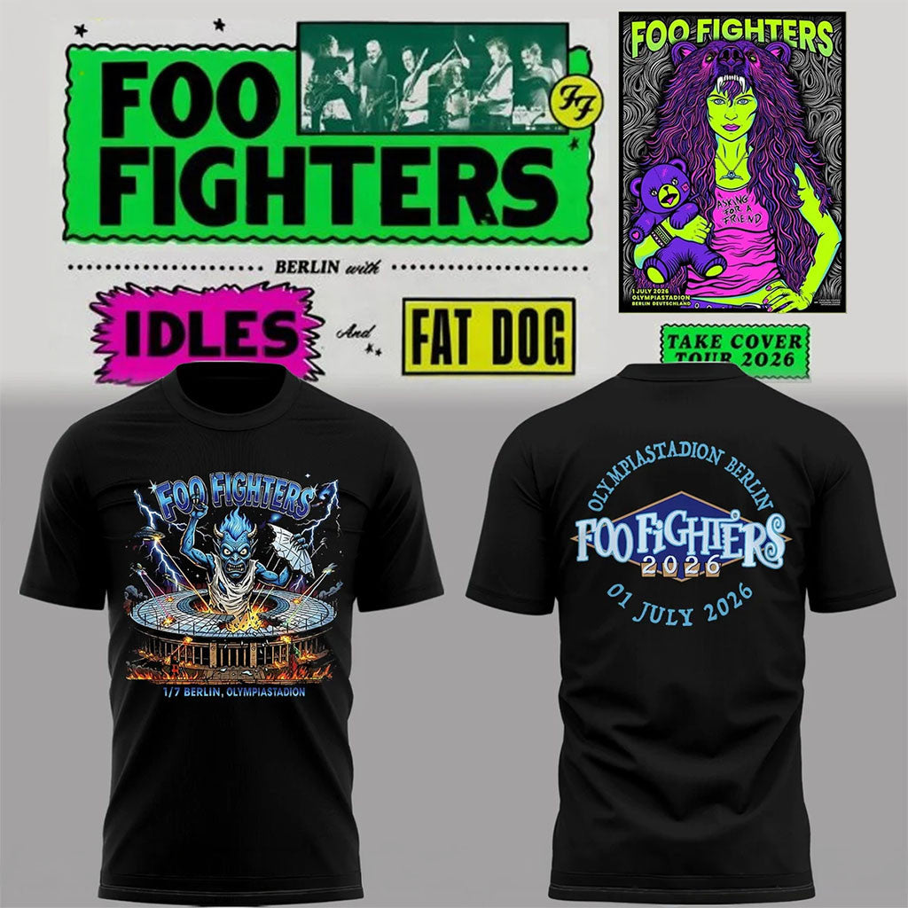 Foo Fighters Take Cover Tour Merch 2026 At Olympiastadion In Berlin DE T-Shirt Music Fan Gifts - Merchluma