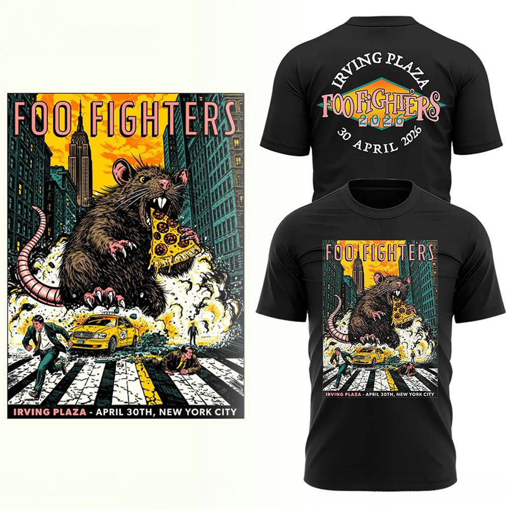 Foo Fighters Merch 2026 FF Secret Show At Irving Plaza NYC Poster T-Shirt Black Gift For Fans - Merchluma