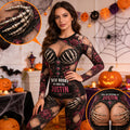 Personalized Gothic Skeleton Skull Dark Long Sleeve Shirt Leggings Set Funny Halloween Gifts - Merchluma