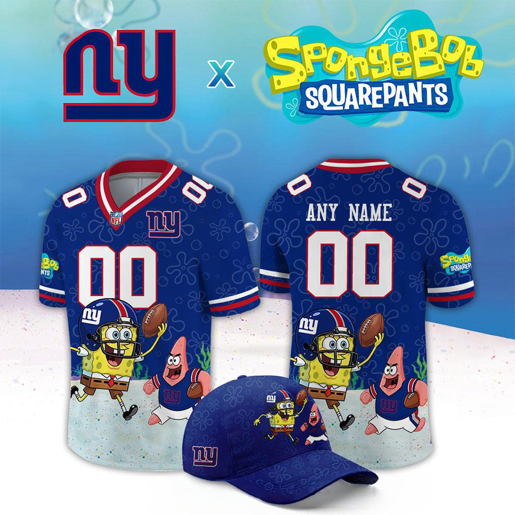 Personalized New York Giants X SpongeBob Squarepants 2026 Night Football Jersey NY Giants Merch - Merchluma