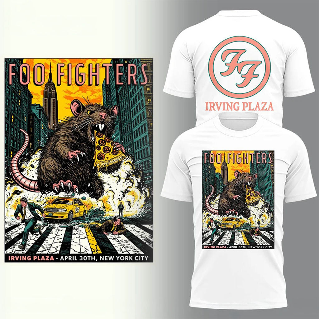 Foo Fighters Merch 2026 FF Secret Show At Irving Plaza NYC T-Shirt Music Fan Apparel White - Merchluma