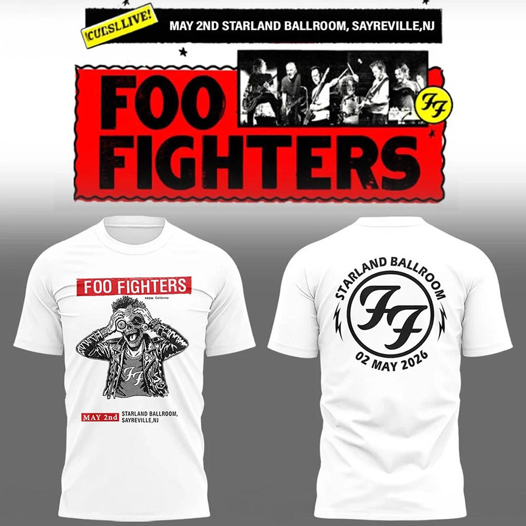 Foo Fighters Secret Show At Starland Ballroom May 2nd T-Shirt White FF Tour Merch Gifts - Merchluma