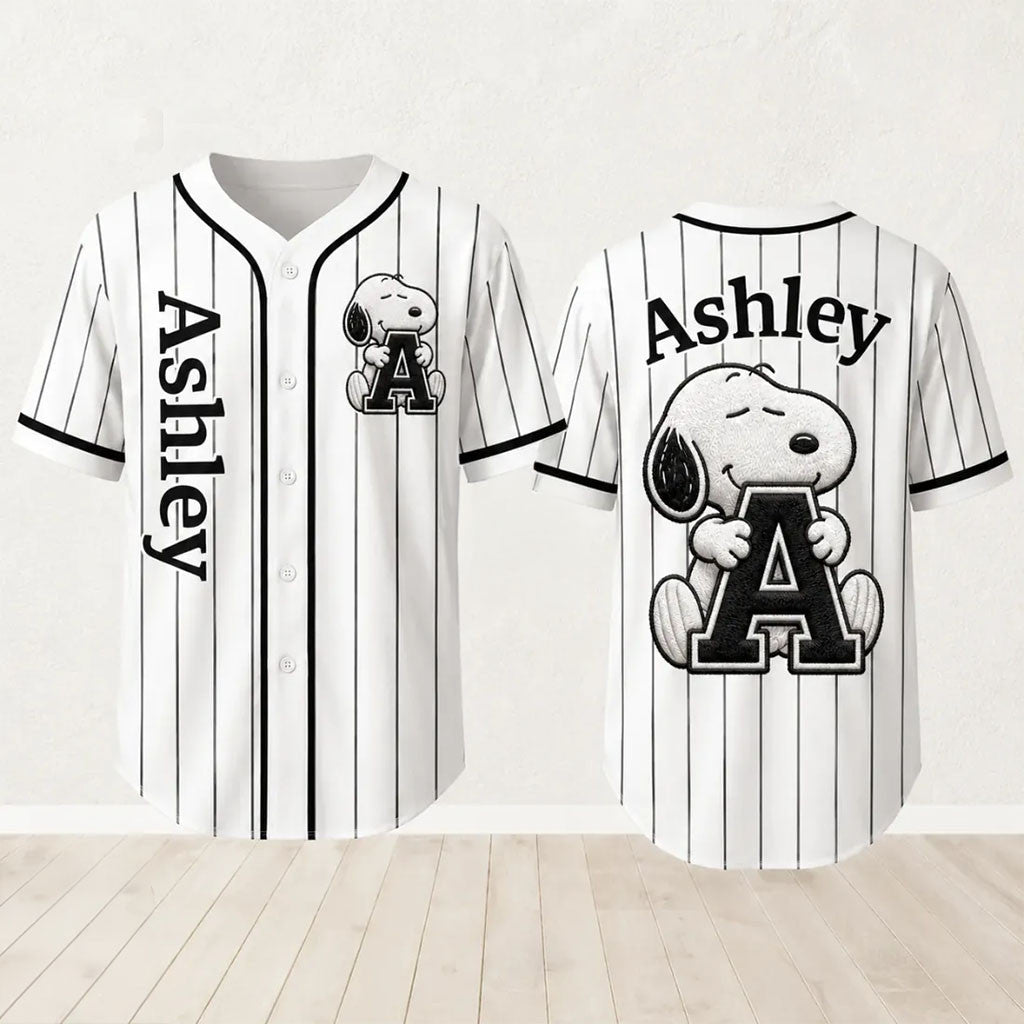 Personalized Snoopy Comic Strip Baseball Jersey Peanuts Merch Birthday Gift For Friends - Merchluma