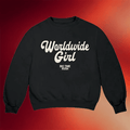 Big Time Rush Merch 2026 BTR In Real Life Worldwide Tour Worldwide Girl Crewneck Sweatshirt - Merchluma