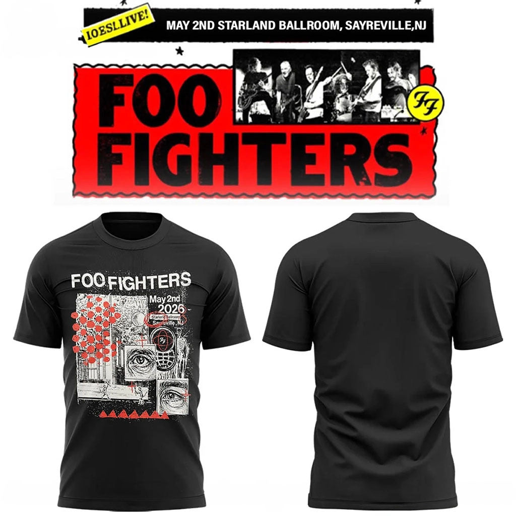 Foo Fighters Merch FF Secret Show At Starland Ballroom May 2Nd Sayreville City Shirt Black - Merchluma
