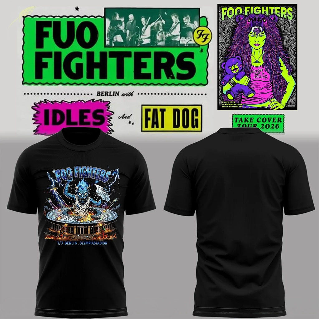Foo Fighters Take Cover Tour Merch 2026 At Berlin Olympiastadion T-Shirt Gift For Rock Fans - Merchluma