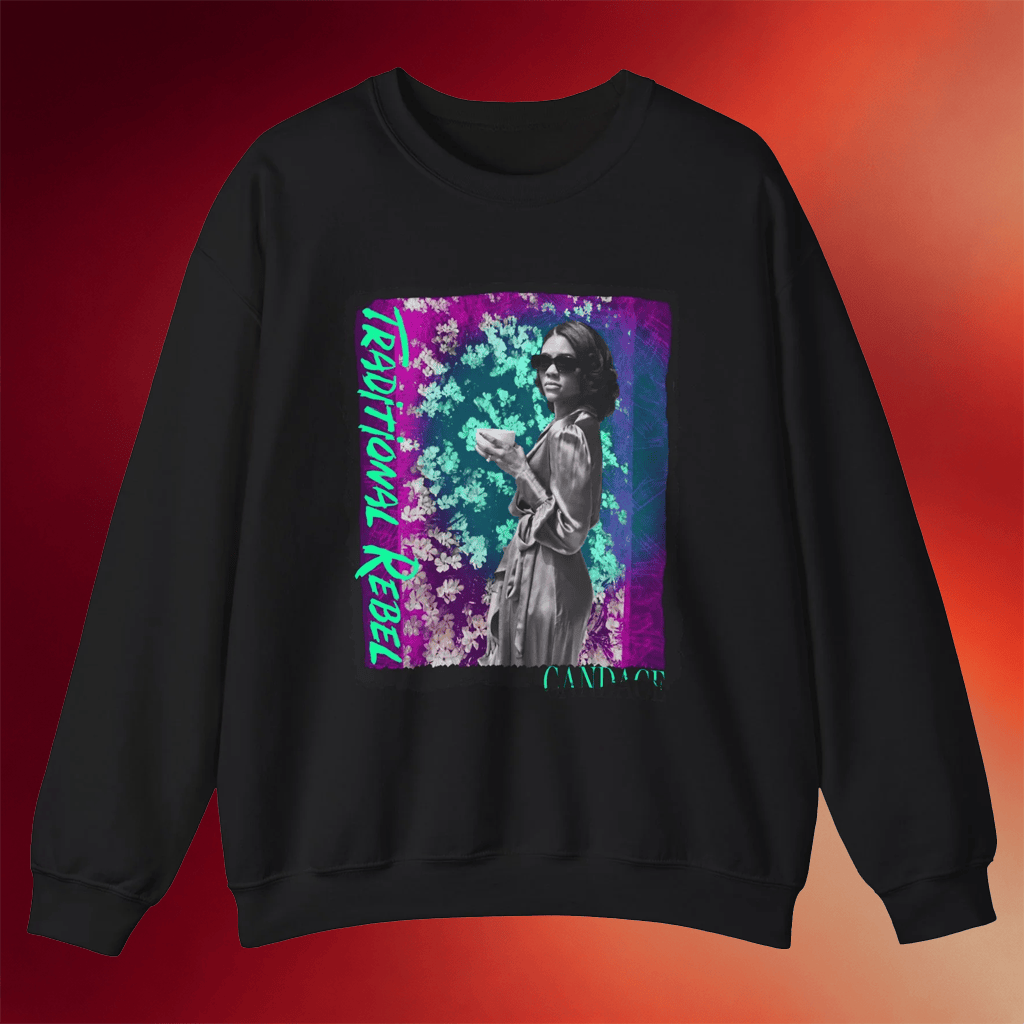 Candace Owens Merch 2026 Traditional Rebel Crewneck Candace Owens Sweatshirt Black Gifts Ideas - Merchluma