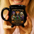 Hocus Pocus Three Sisters Witch Cauldron Mug Coffee And Scream Hocus Pocus Merch Halloween Gift - Merchluma
