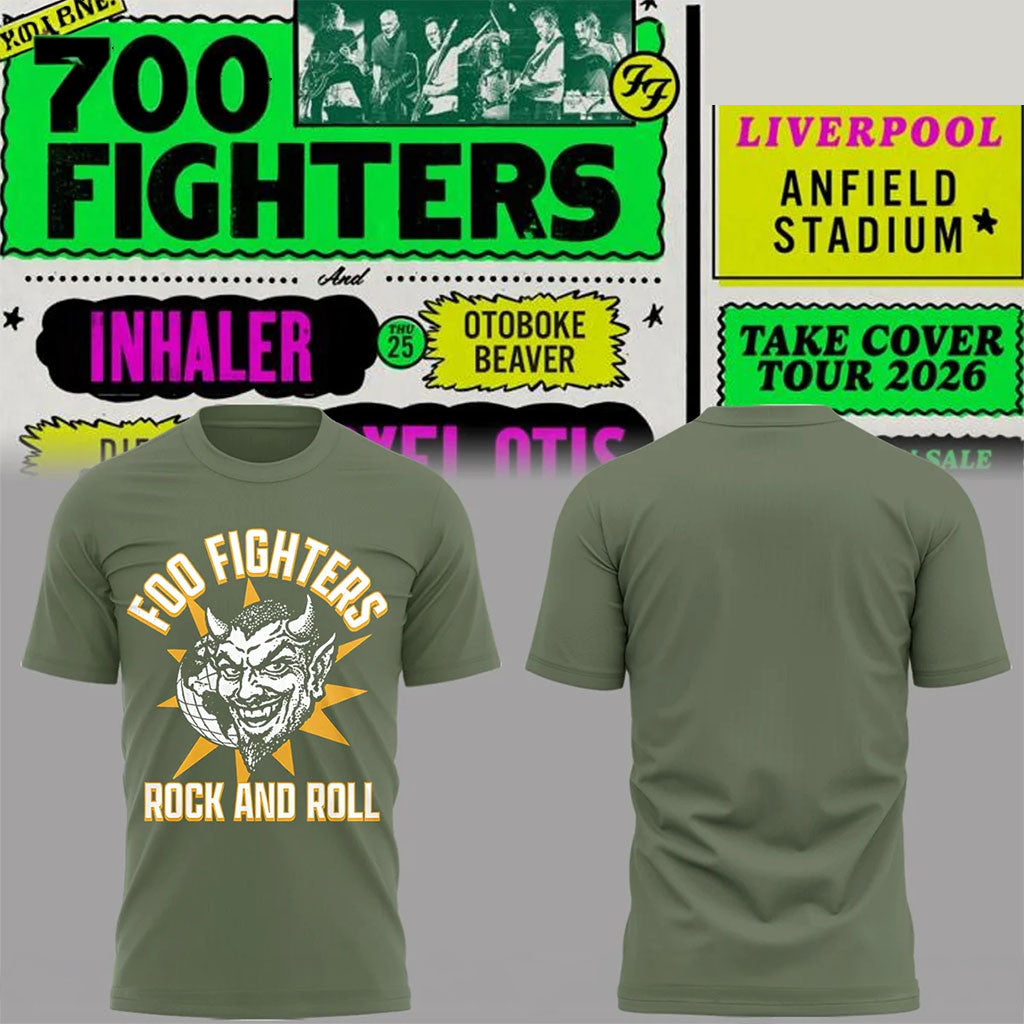 Foo Fighters Take Cover Tour Merch 2026 FF Rock And Roll T-Shirt Present For Band Fans - Merchluma