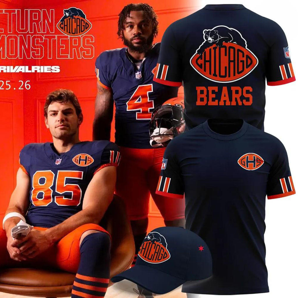 Chicago Bears Rivalries Graphic T-Shirt Return Of The Monsters Shirt Chicago Football Merch - Merchluma
