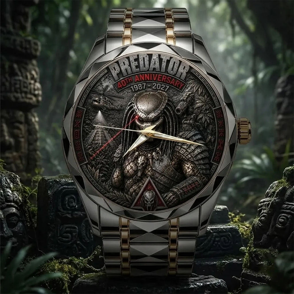 Predator 40th Anniversary Luxury Quartz Watch 2027 Predator Merch Cool Gift For Husband - Merchluma