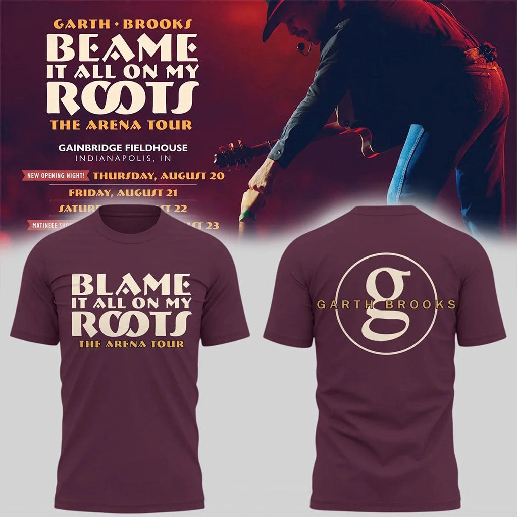 Garth Brooks Merch 2026 Blame It All On My Roots The Arena Tour T-Shirt Country Music Fan Gift - Merchluma