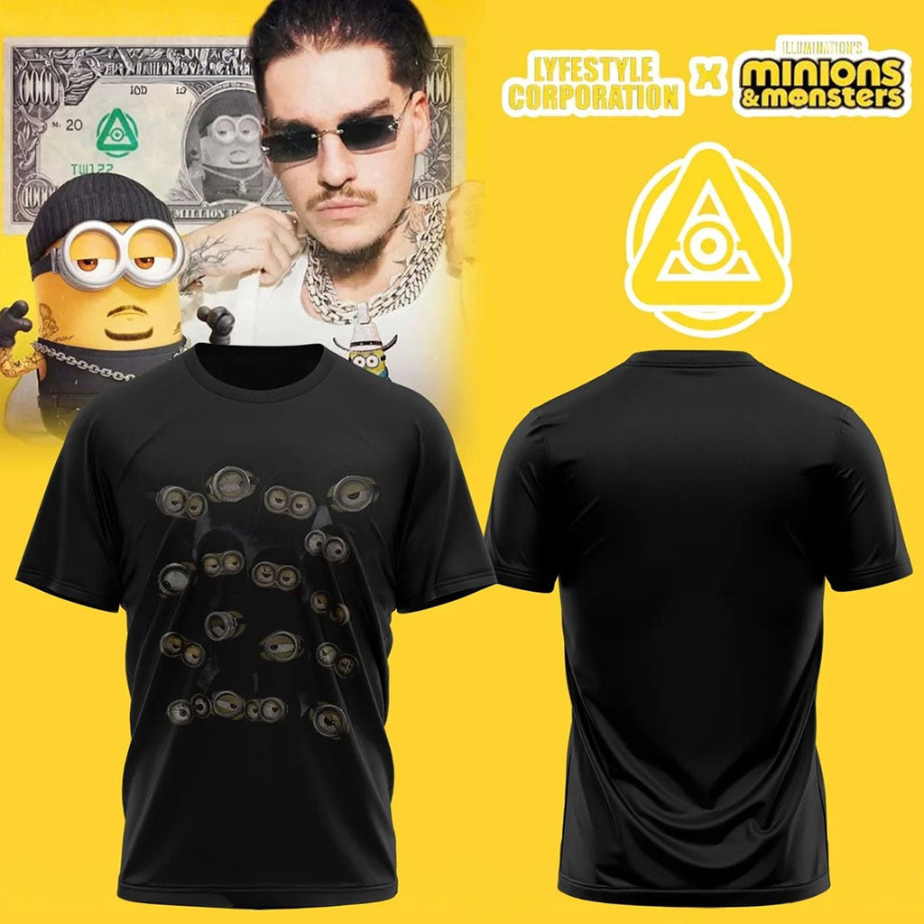 Luan Oliveira Merch Lyfestyle Corporation X Minions X Monsters T-Shirt Black Friends Gifts - Merchluma