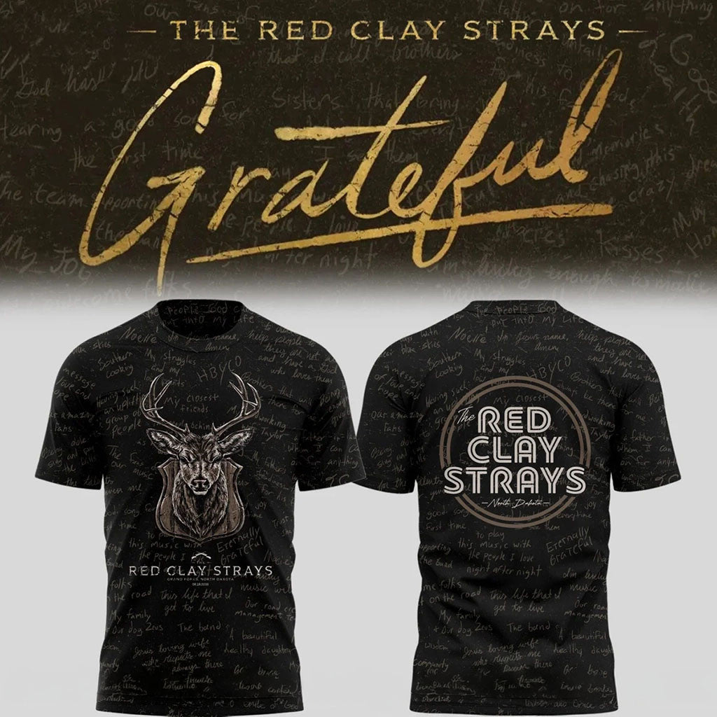 The Red Clay Strays Merch 2026 The Grateful Tour In Grand Forks ND Deer T-Shirt Brother Gift - Merchluma