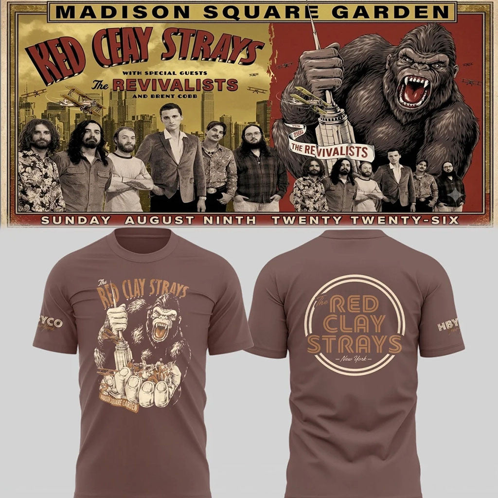 The Red Clay Strays Merch 2026 The Grateful Tour In MSG NYC Bigfoot T-Shirt Fan Gear - Merchluma