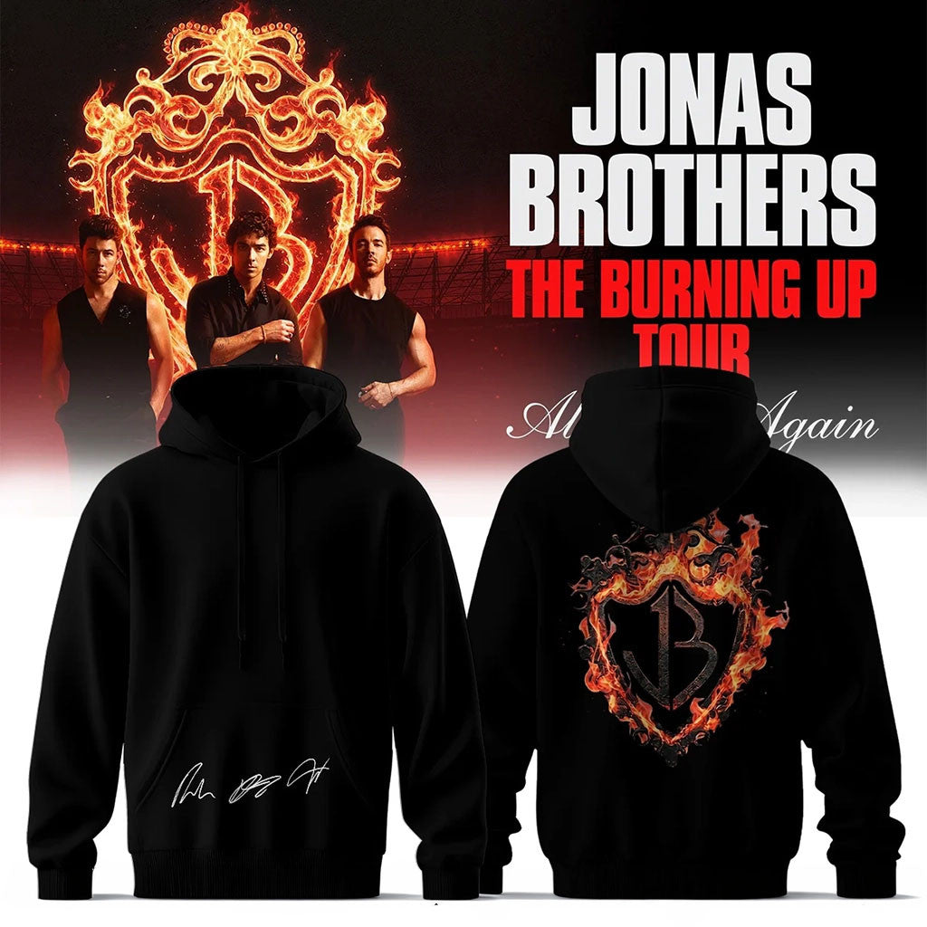 Jonas Brothers Merch 2026 The Burning Up Tour Hoodie Pop Band Lover Gift - Merchluma